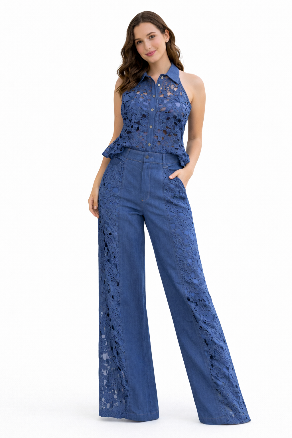 stylish denim lace outfit