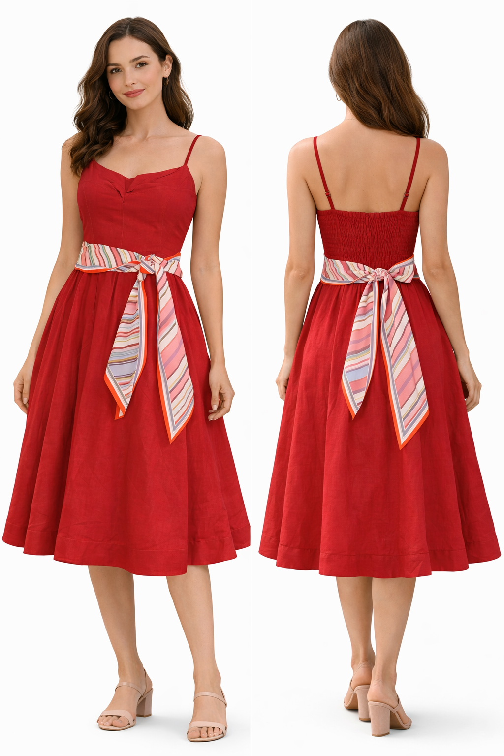 Elegant Red midi Dress