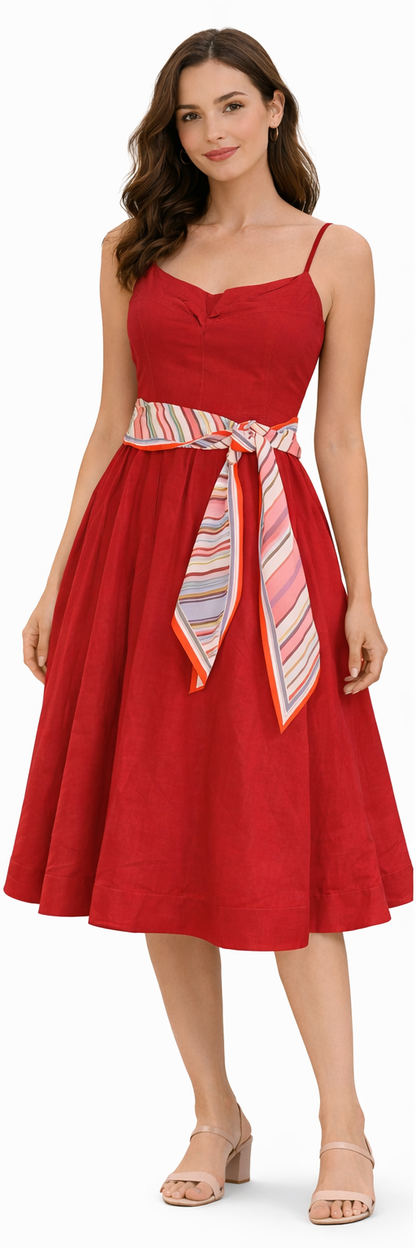 Elegant Red midi Dress