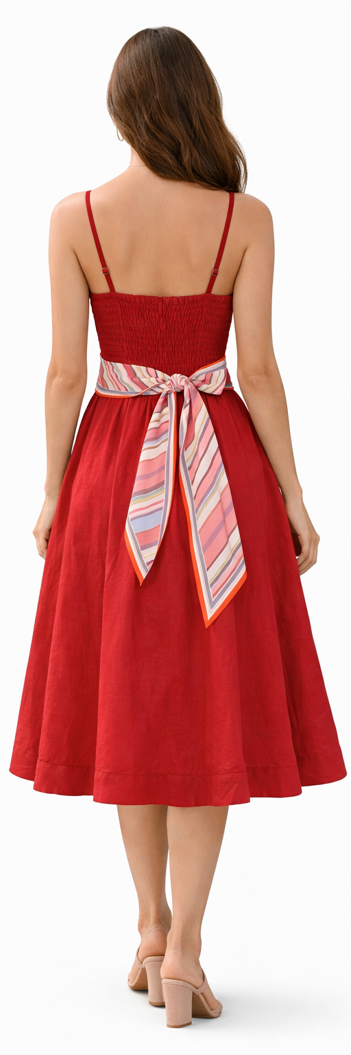 Elegant Red midi Dress